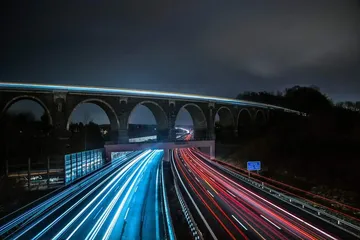 Nachtaufnahme Autobahn