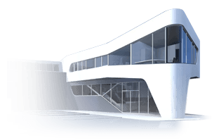 futuristic headquarters of euro.COURIER Courier service as a sketch in the planning phase of furoris X art Chemnitz.